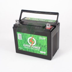 Batterie 12V - 32 Amp + à DROITE