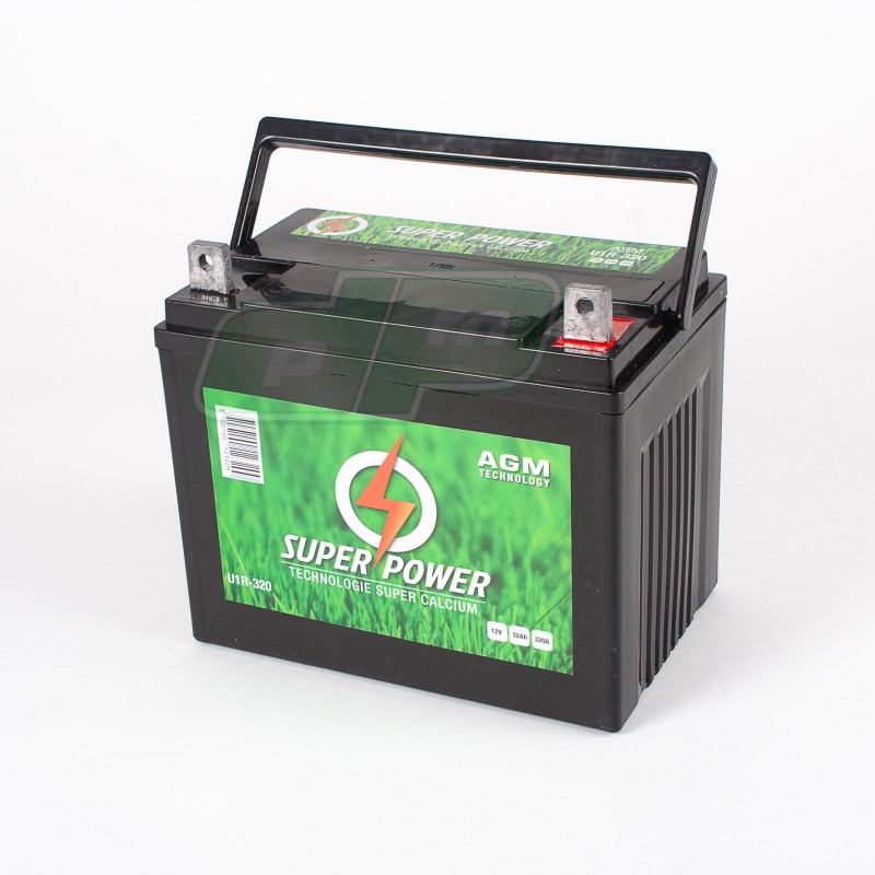 Batterie 12V - 32 Amp + à DROITE