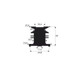 Support Castel pour arbre 25.4mm  remplace 22465608/0